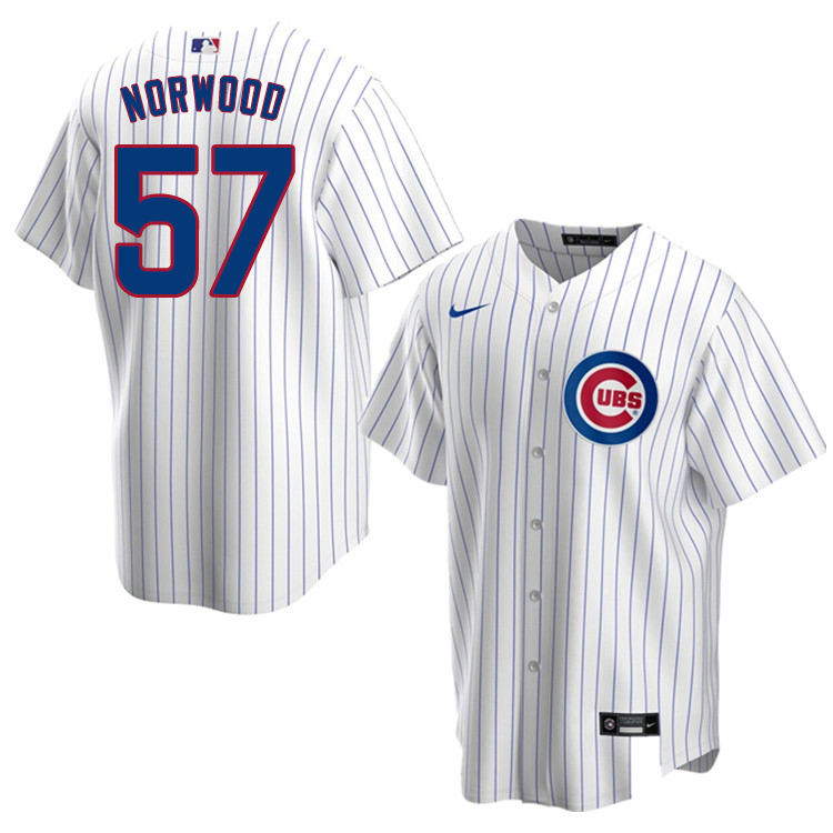 Nike Men #57 James Norwood Chicago Cubs Baseball Jerseys Sale-White